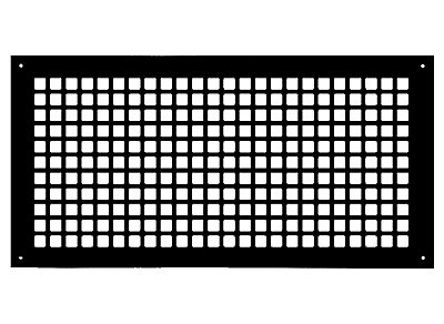 Square Steel Grid Design Heat Grate or Register, 6 Finishes Available, 9" x 20" Duct Size