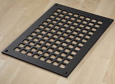 Square Steel Grid Design Heat Grate or Register, 6 Finishes Available, 10" x 12" Duct Size