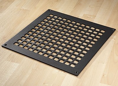Square Steel Grid Design Heat Grate or Register, 6 Finishes Available, 12" x 12" Duct Size