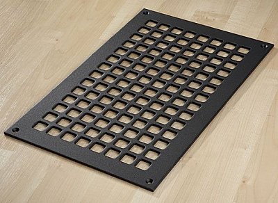 Square Steel Grid Design Heat Grate or Register, 6 Finishes Available, 12" x 14" Duct Size