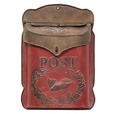 Distressed Red & Rust Post Mail Box