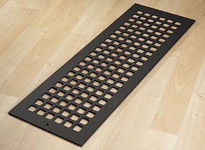 Square Steel Grid Design Heat Grate or Register, 6 Finishes Available, 6" x 22" Duct Size