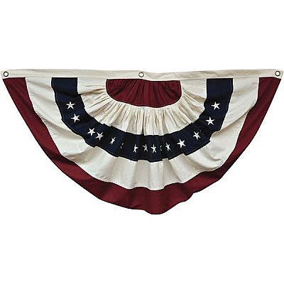 American Flag Bunting - Natural Color - Large 55" Wide