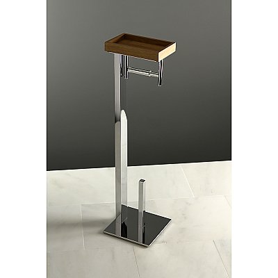 Kingston Brass SCC8501 Edenscape Freestanding Toilet Paper Holder with Storage Shelf - Polished Chrome