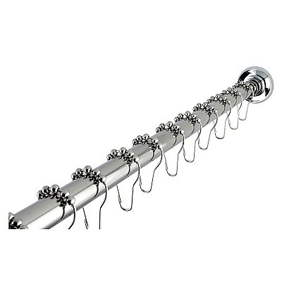 Kingston Brass KSR601 Edenscape 60"-72" Stainless Steel Adjustable Tension Shower Curtain Rod with Rings - Polished Chrome