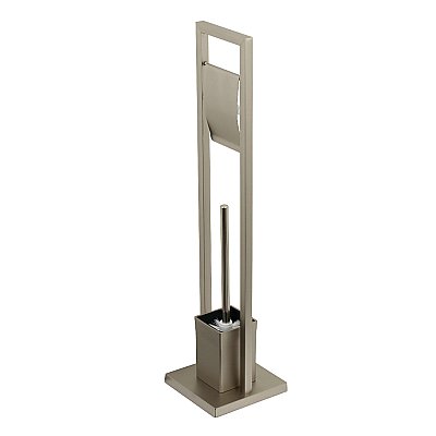 Kingston Brass SCC8348 Pedestal Toilet Paper Holder with Toilet Brush Holder - Brushed Nickel