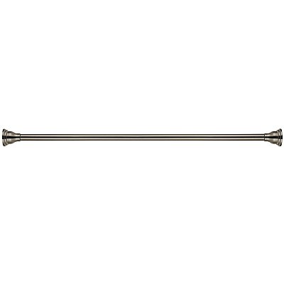 Kingston Brass SR118 Edenscape 60"-72" Stainless Steel Adjustable Tension Shower Curtain Rod with Decorative Flange - Brushed Nickel