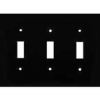 Antique Brass Triple Toggle Stamped Switchplate