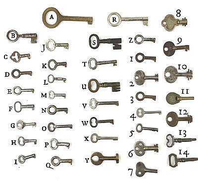 Antique Barrel Cabinet Lock Keys