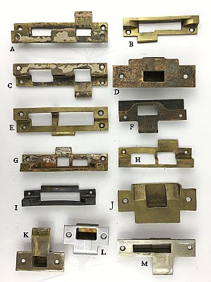 Antique Mortise Lock Parts - Rabbeted Strike Plate