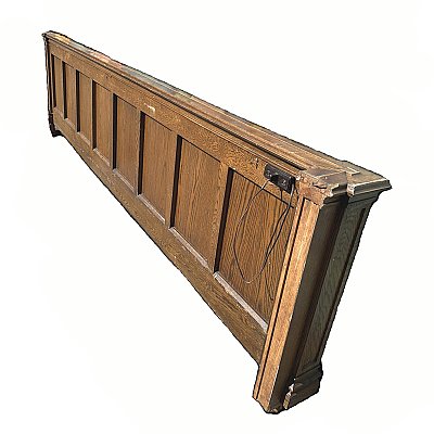 Antique Quarter Sawn Oak 11 Foot - 8 Panel Wall Section - Circa 1928