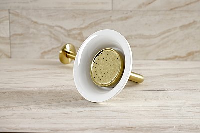 Kingston Brass P60SBCK Victorian Sunflower Shower Head with 12-Inch Shower Arm - Brushed Brass