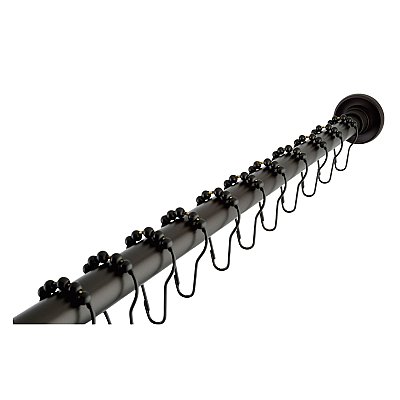 Kingston Brass KSR605 Edenscape 60"-72" Stainless Steel Adjustable Tension Shower Curtain Rod with Rings - Oil Rubbed Bronze