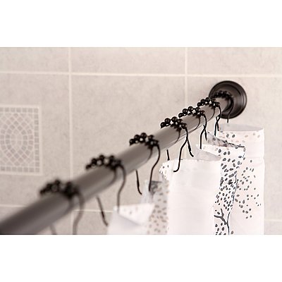 Kingston Brass KSR115 Edenscape 60"-72" Stainless Steel Adjustable Tension Shower Curtain Rod with Rings - Oil Rubbed Bronze
