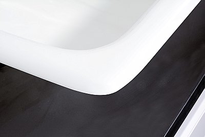 Gourmetier GT33229D2 Petra Galley 33-Inch Cast Iron Double Bowl Drop-In Kitchen Sink, 2-Hole, White