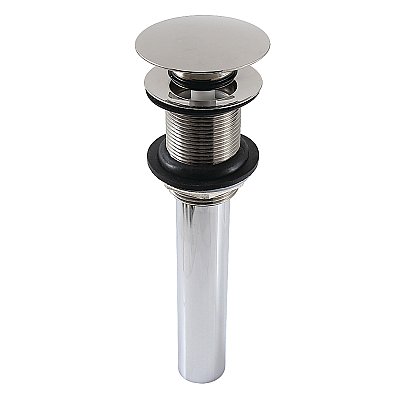 Kingston Brass EV7006 Push Pop-Up Bathroom Sink Drain without Overflow, 22 Gauge, Polished Nickel
