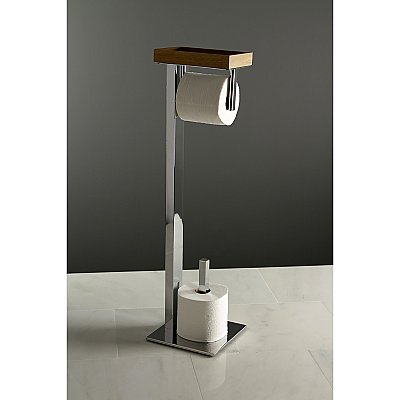 Kingston Brass SCC8501 Edenscape Freestanding Toilet Paper Holder with Storage Shelf - Polished Chrome