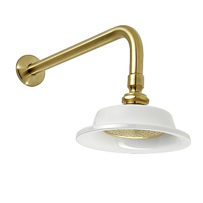 Kingston Brass P60SBCK Victorian Sunflower Shower Head with 12-Inch Shower Arm - Brushed Brass