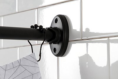 Kingston Brass CC7210 Edenscape 72" Stainless Steel Single Curved Shower Curtain Rod - Matte Black