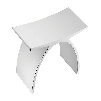 Kingston Brass KBSSA17917 Descanso Solid Surface Arched Bathroom Stool - Matte White