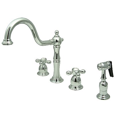 Kingston Brass KB1791AXBS Widespread Kitchen Faucet - Polished Chrome