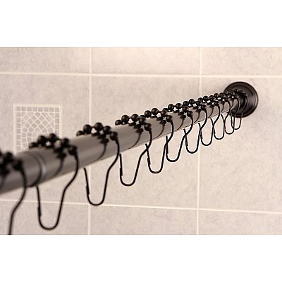 Kingston Brass KSR115 Edenscape 60"-72" Stainless Steel Adjustable Tension Shower Curtain Rod with Rings - Oil Rubbed Bronze