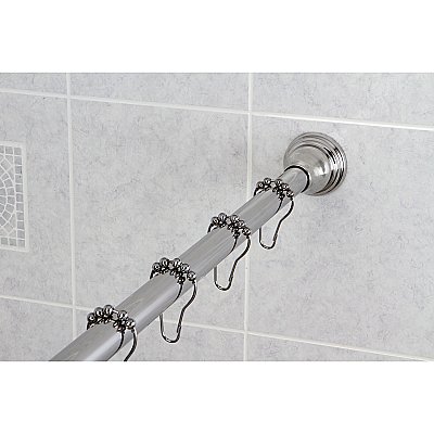 Kingston Brass KSR111 Edenscape 60"-72" Stainless Steel Adjustable Tension Shower Curtain Rod with Rings - Polished Chrome