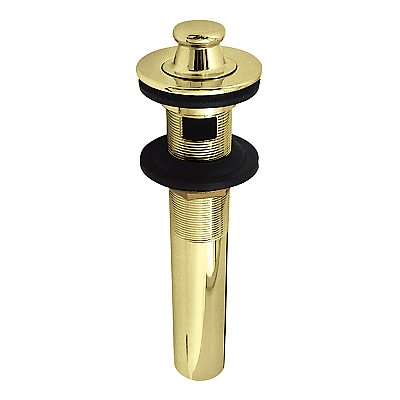 Kingston Brass KB3002 Lift and Turn Sink Drain with Overflow, 17 Gauge, Polished Brass