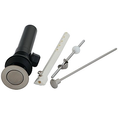 Kingston Brass KP1008 Plastic Pop-Up Bathroom Sink Drain with Overflow, Brushed Nickel