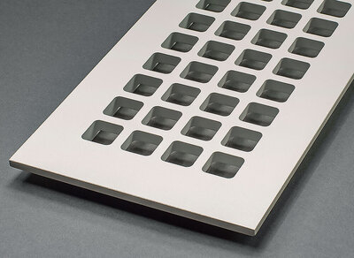 Square Steel Grid Design Heat Grate or Register, 6 Finishes Available, 8" x 12" Duct Size