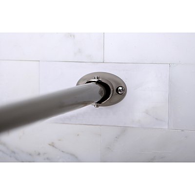 Kingston Brass CC3178 Edenscape 47"-60" Stainless Steel Adjustable Curved Shower Curtain Rod - Brushed Nickel