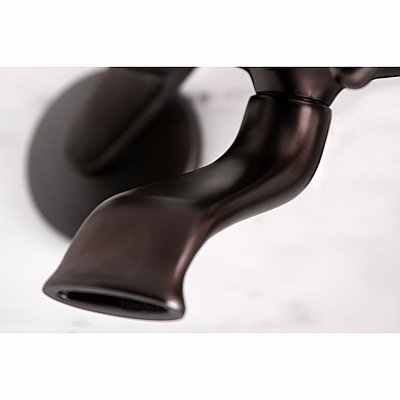 Kingston Brass KS269ORB Kingston Tub Wall Mount Clawfoot Tub Faucet with Hand Shower, Oil Rubbed Bronze