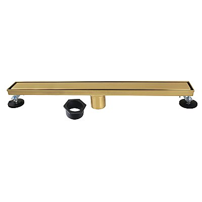 Kingston Brass BSF2427 Watercourse 24" Linear Shower Drain, Brushed Brass