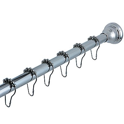 Kingston Brass KSR111 Edenscape 60"-72" Stainless Steel Adjustable Tension Shower Curtain Rod with Rings - Polished Chrome
