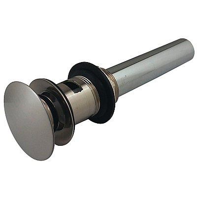 Kingston Brass EV6008 Push Pop-Up Bathroom Sink Drain with Overflow Hole, 22 Gauge, Brushed Nickel