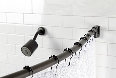 Kingston Brass CC6725 Edenscape 60"-72" Stainless Steel Adjustable Single Curved Shower Curtain Rod - Oil Rubbed Bronze