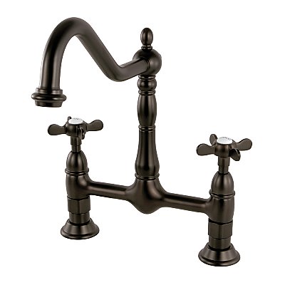 Kingston Brass KS1175BEX Essex Bridge Kitchen Faucet, Oil Rubbed Bronze