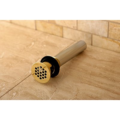 Kingston Brass KB5002 Grid Bathroom Sink Drain with Overflow, 17 Gauge, Polished Brass