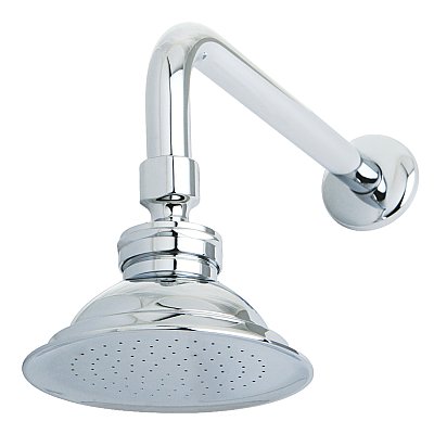 Kingston Brass P10CK Victorian Brass Showerhead with 12" Shower Arm Combo - Polished Chrome