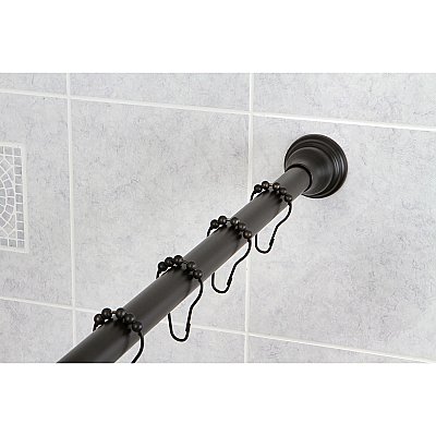 Kingston Brass KSR115 Edenscape 60"-72" Stainless Steel Adjustable Tension Shower Curtain Rod with Rings - Oil Rubbed Bronze
