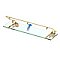 Tempered Glass Shelf with Railing - Polished Brass