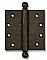Rustic Bronze Gate or Door Hinge, Ball Tip, 4" x 4"