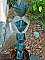 Extra Large Square Cups Verdigris Patina Rain Chain