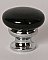 Metal Cabinet Knob - Gloss Black & Polished Chrome
