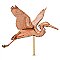 Polished Copper Heron Weathervane - Includes Roof Mounting Bracket