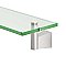 Bleu Solid Brass Glass Shelf - Satin Nickel
