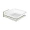 Modern Geometric Soap Dish with Glass - Polished Nickel