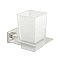 Modern Geometric Tumbler Holder with Glass - Polished Nickel