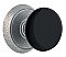 Madison Black Knob with Style #2 Rosette, Complete Doorknob Set