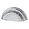 Nostalgic Warehouse Cup Pull Crystal Clear Fluted 3" on Center in Bright Chrome